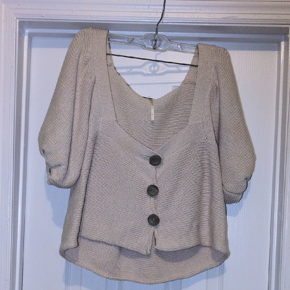 FP Movement by Free People Beige Knit Cardigan